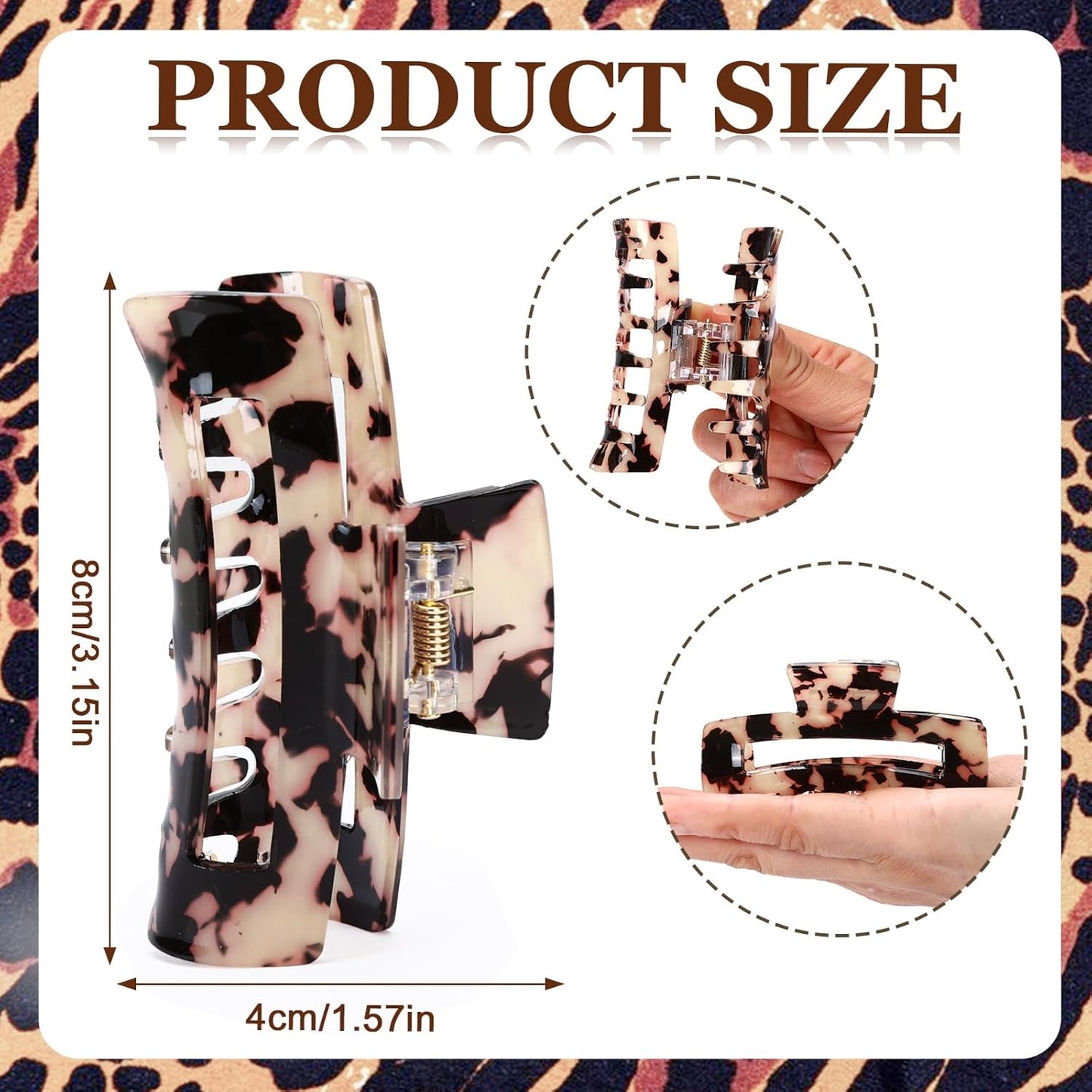 4 Pack Tortoise Hair Claw Clips