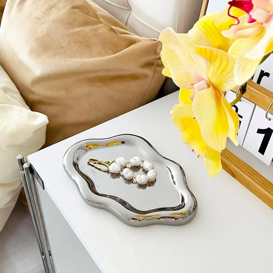 Jewelry Tray with Cloud Design Decorative Dish for Rings Keys