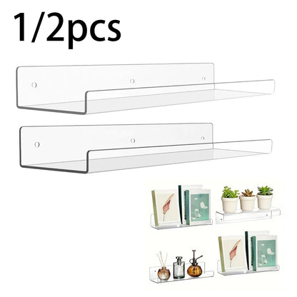 Clear Acrylic Shelves, Wall Mounted Storage Bathroom