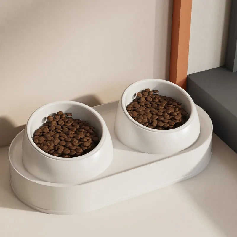 Non-Slip Pet Cat/Dog Double Bowl Stainless Steel Food and Water
