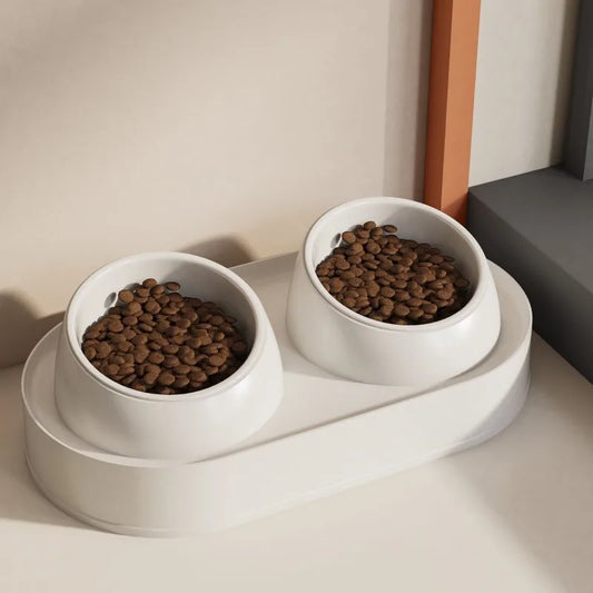 Non-Slip Pet Cat/Dog Double Bowl Stainless Steel Food and Water