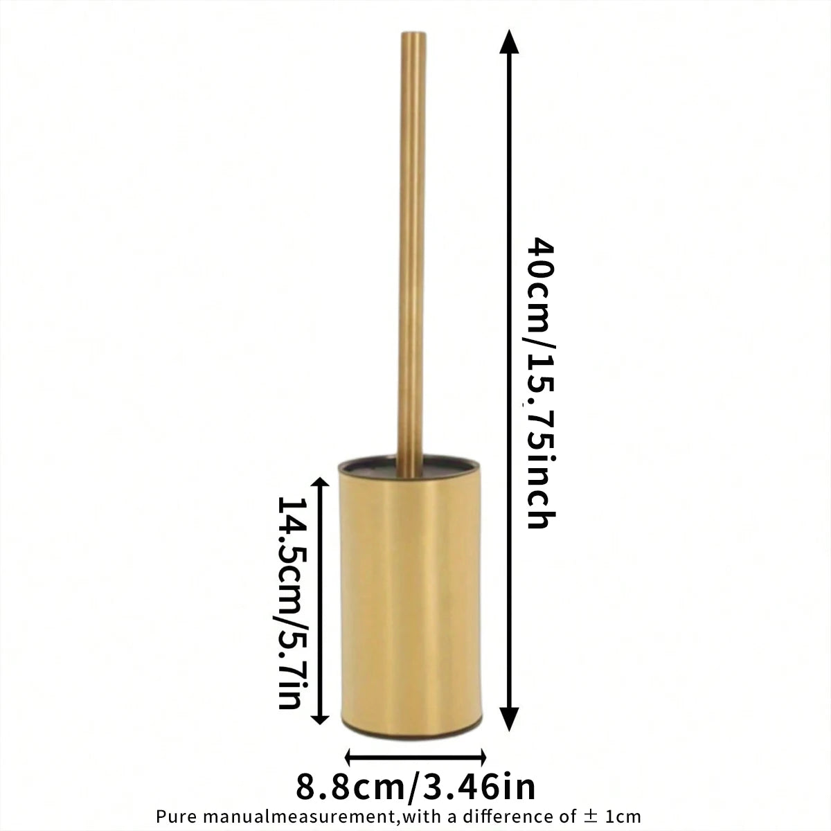 Golden round stainless steel toilet brush