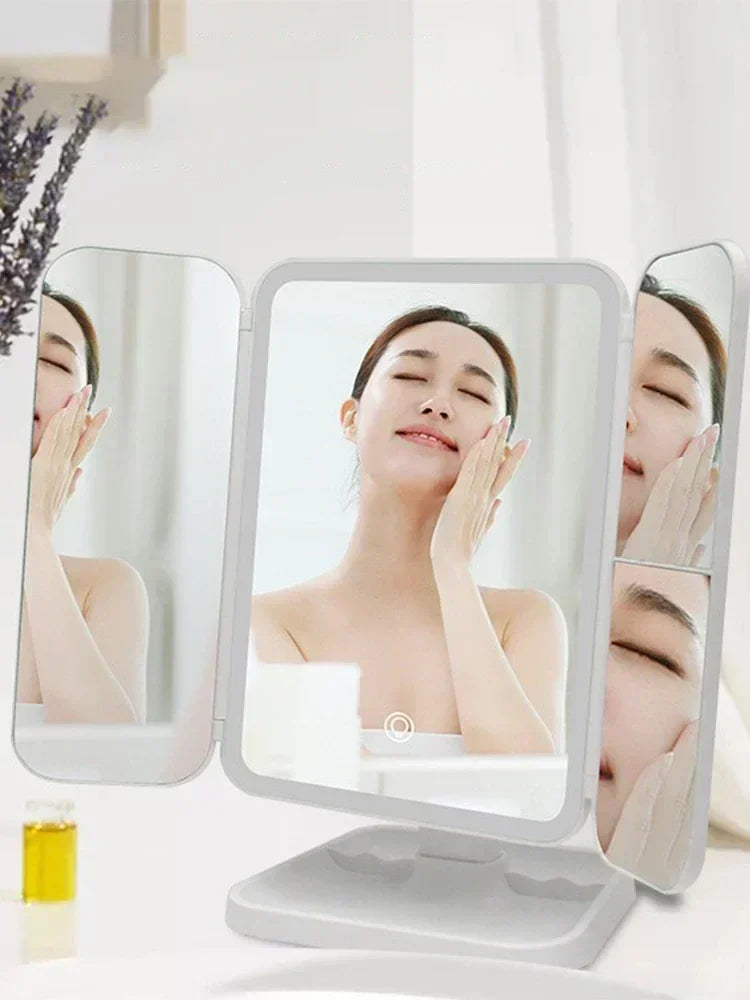 LED Makeup Mirror Trifold