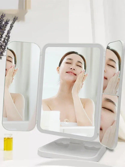 LED Makeup Mirror Trifold