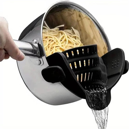 Pot Strainer, Adjustable Silicone Clip on Strainer for Pots,