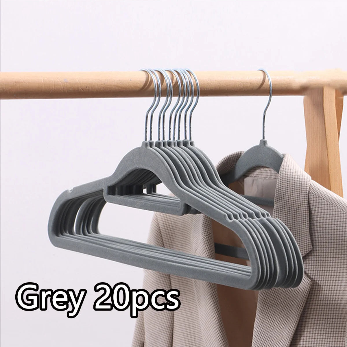 Premium Velvet Hangers 10/20 Pieces, Non-Slip Felted Hangers, Space saving, Heavy-Duty Hangers.