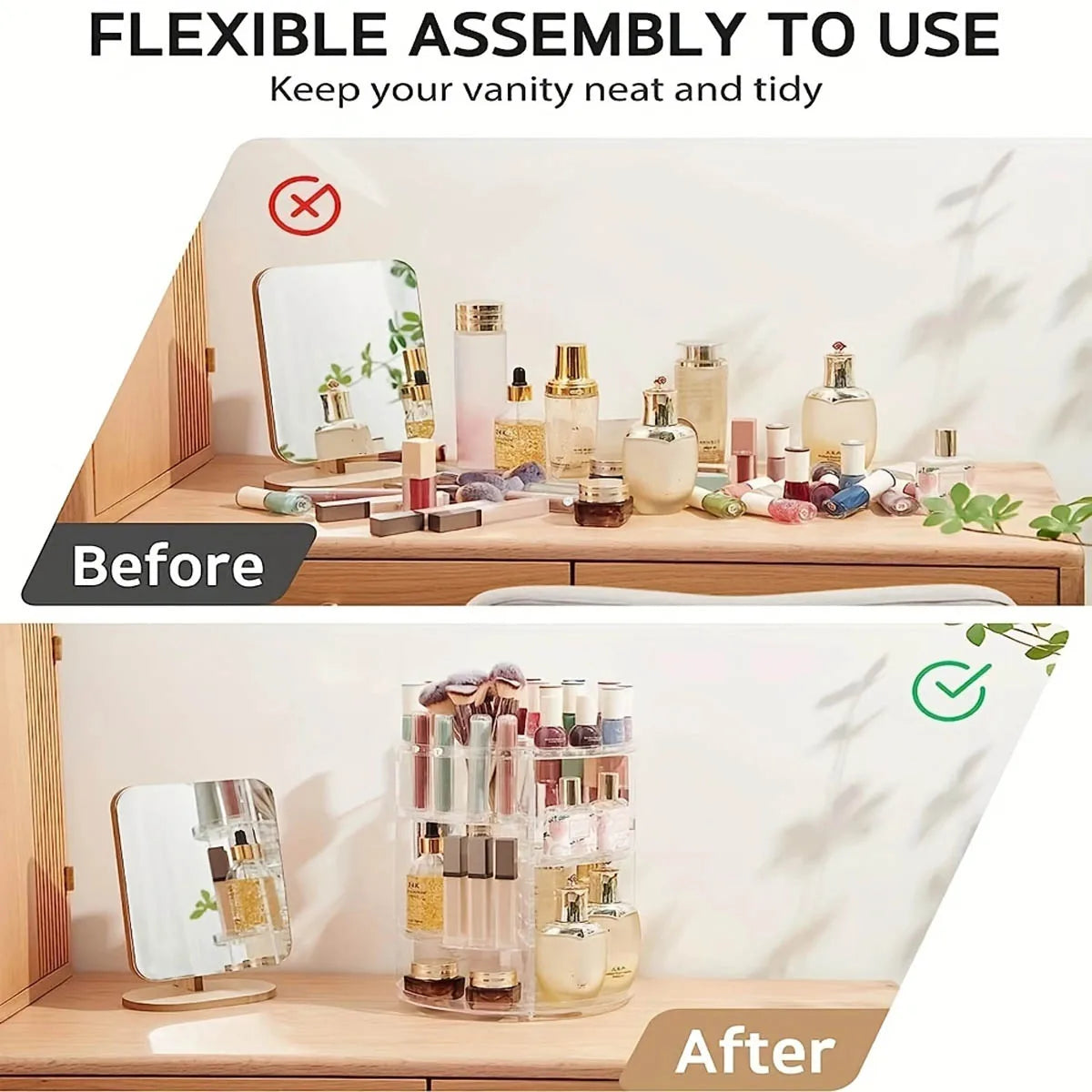 360° Rotating Makeup Organizer