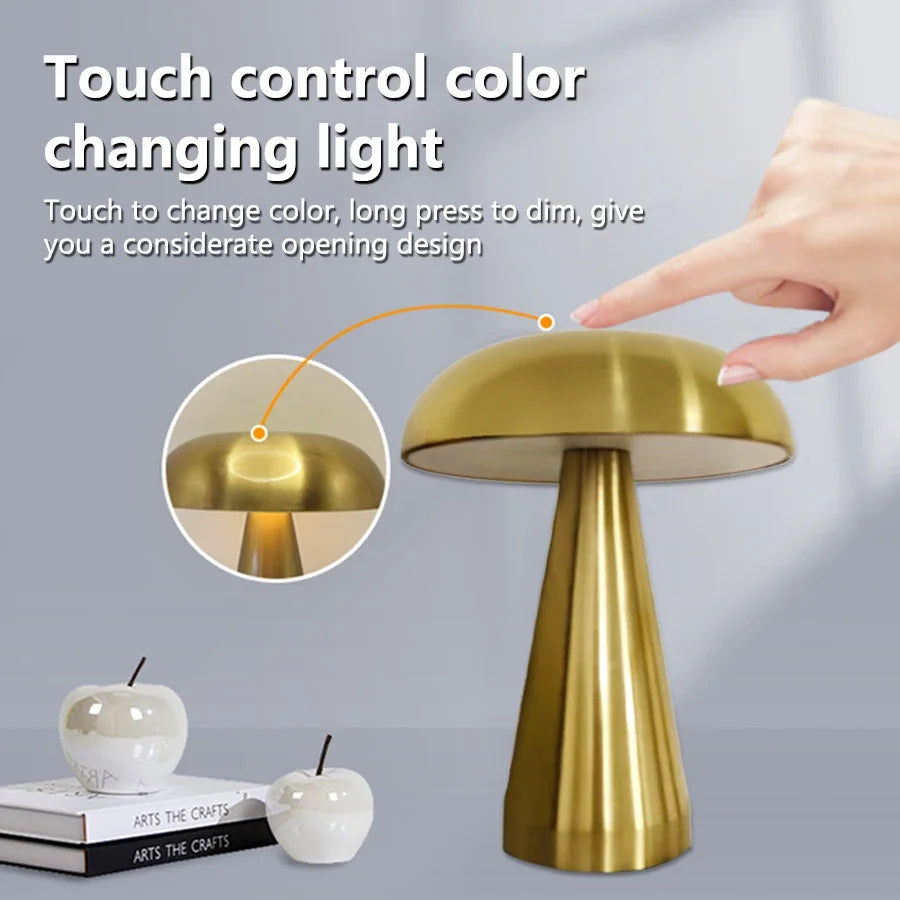 Retro Mushroom Table Lamp LED Touch