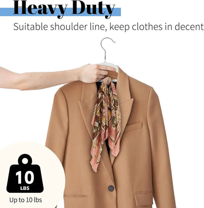 Premium Velvet Hangers 10/20 Pieces, Non-Slip Felted Hangers, Space saving, Heavy-Duty Hangers.