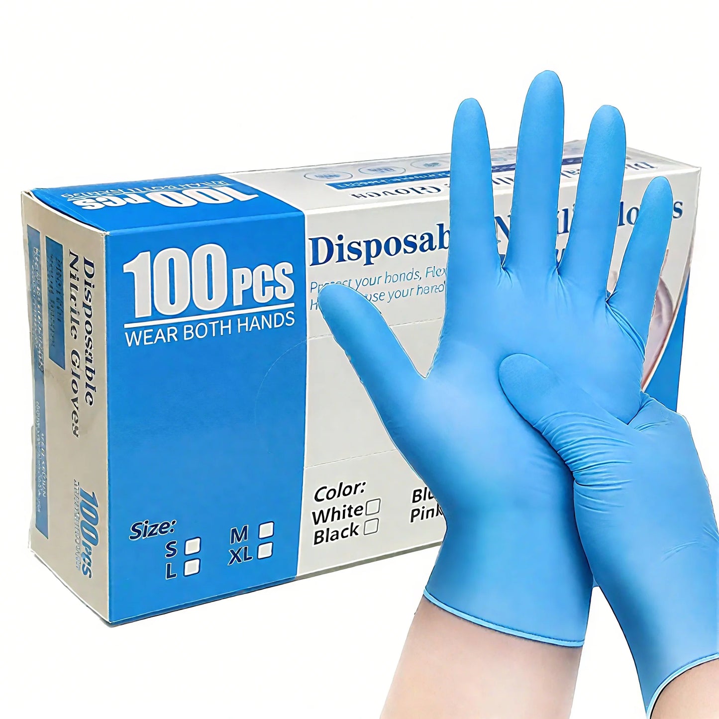 100 Pcs Pink Nitrile Gloves