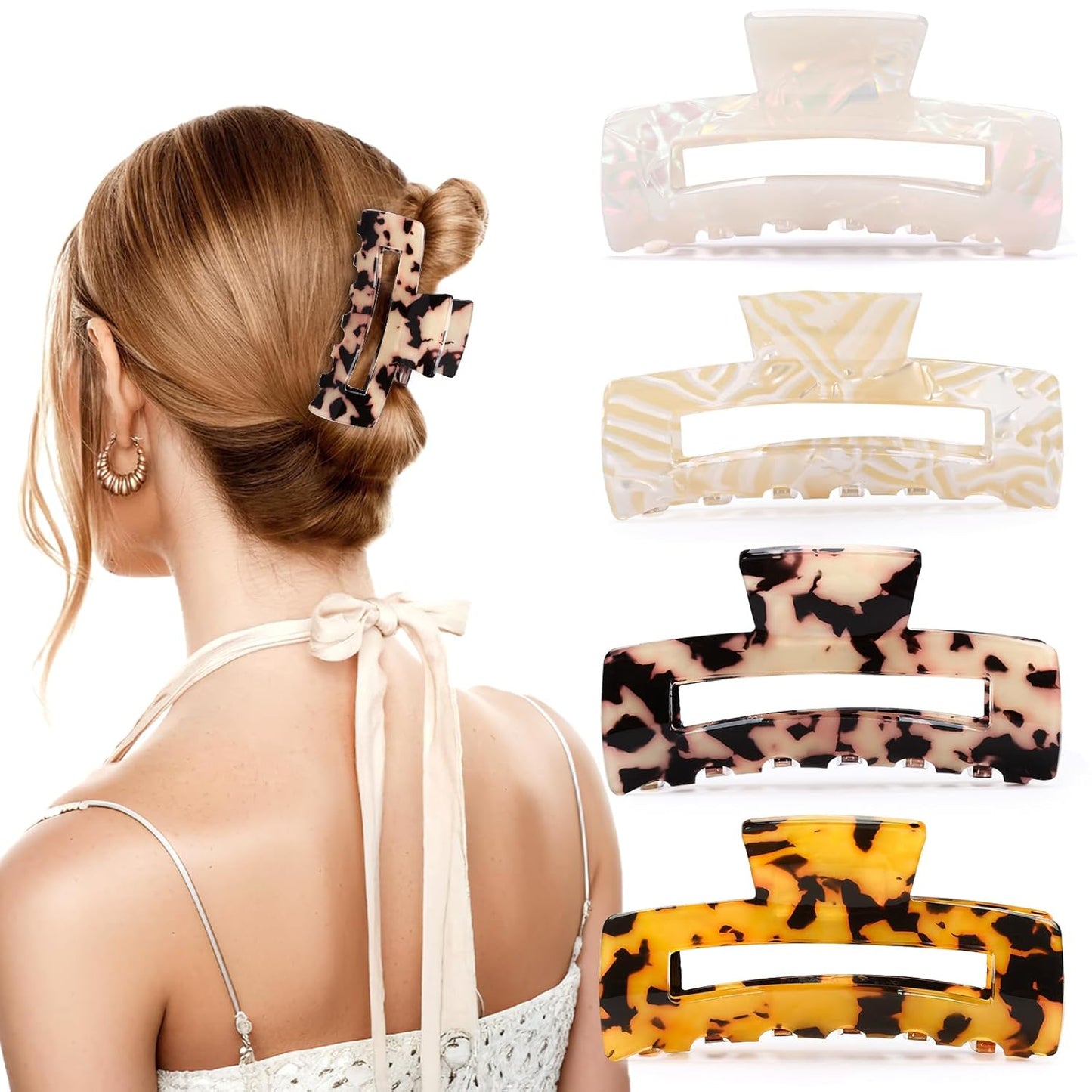 4 Pack Tortoise Hair Claw Clips